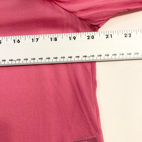 Nwot DVF Blouse 6 Pink SILK Sheer Pleated Long-Balloon-Sleeve “Tanyana” - Picture 12 of 14